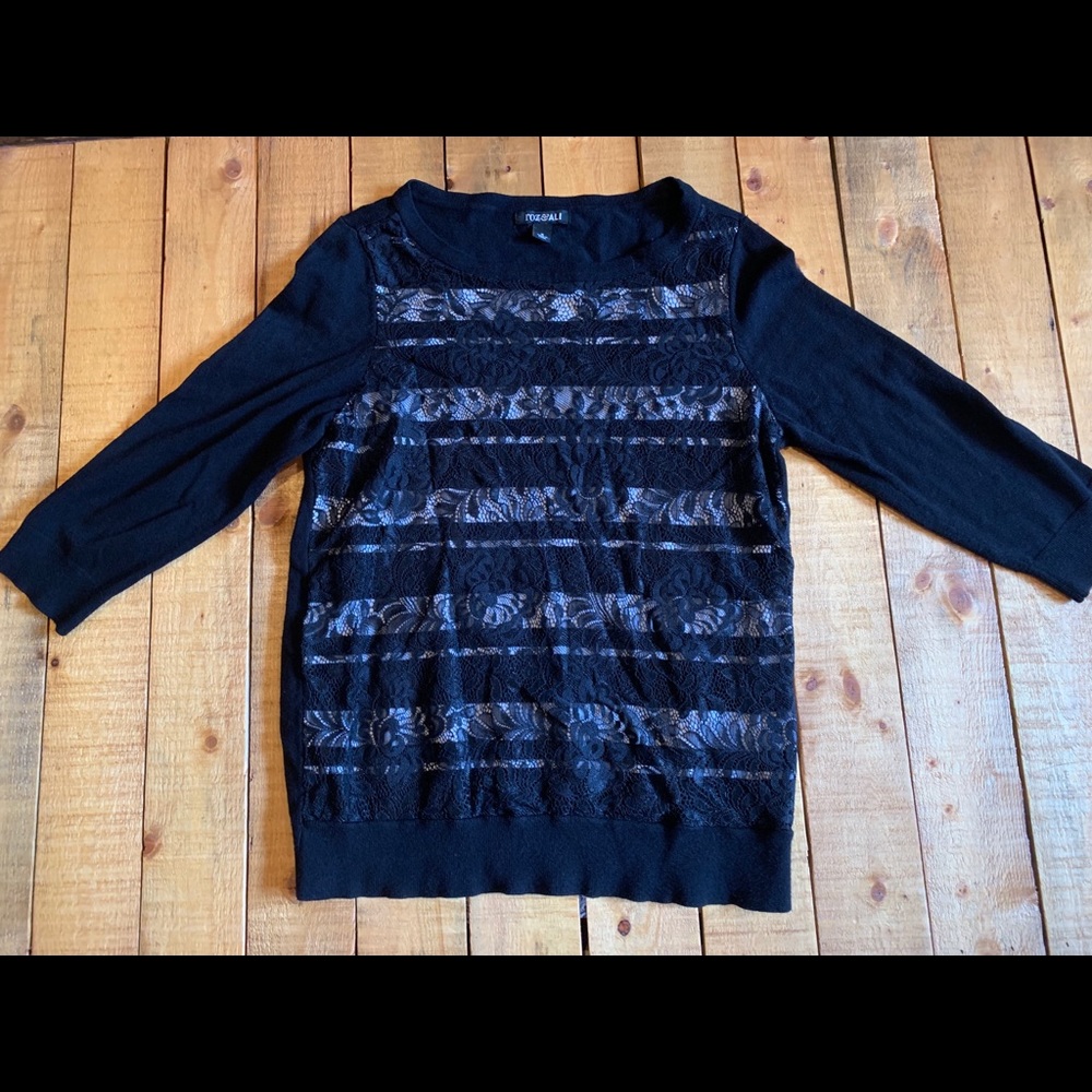 Cute Black sweater with lace!